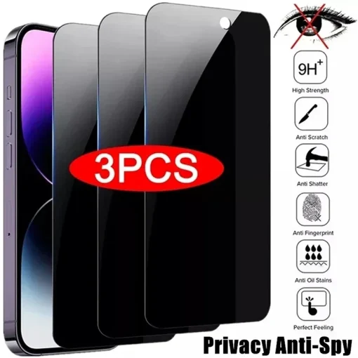 3Pcs Privacy Screen Protector For iPhone 16...