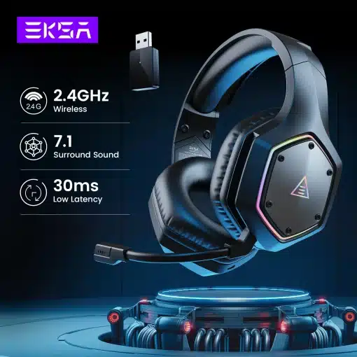 EKSA 2.4GHz Wireless Headphones E1000 WT 7.1...