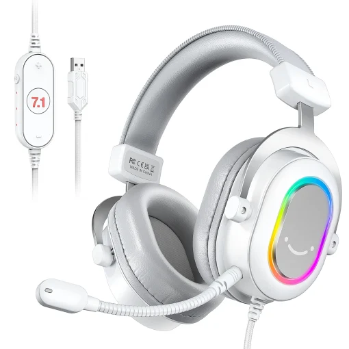 FIFINE RGB Gaming Headset with 7.1 Surround...