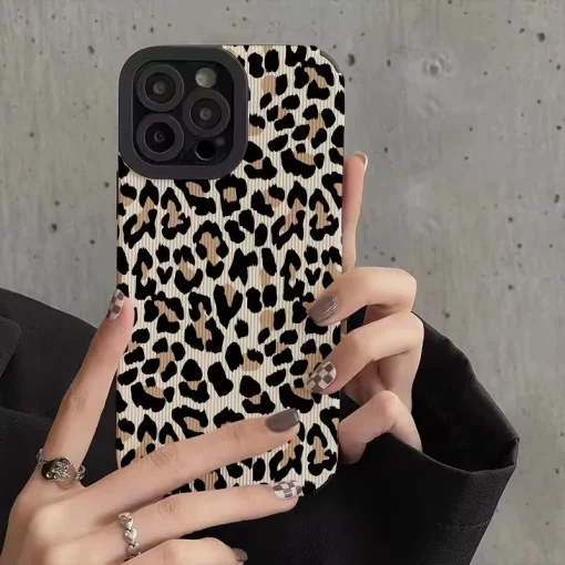 Fashion Leopard Silicone Leather Case For Apple...