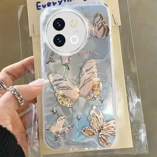 Laser Flower Butterfly Cartoon Case For Vivo...