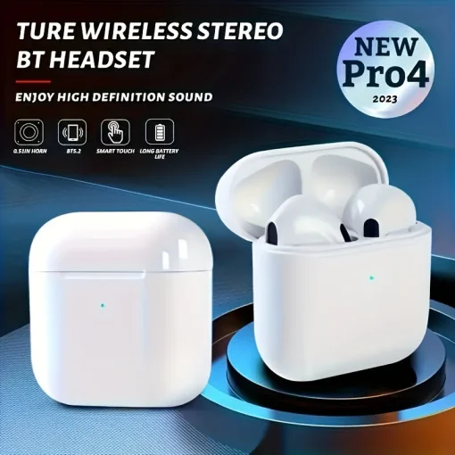 Pro 4 TWS Wireless Headphones Earphone Bluetooth-compatible...