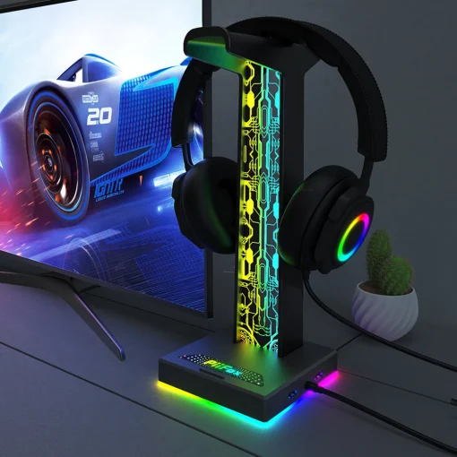 RGB Gaming Headphone Stand 10 Lighting Effects...