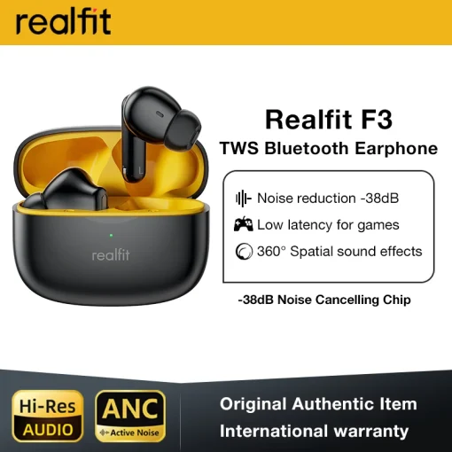 Realfit F3 ANC Active Noice Cancellation Bluetooth...