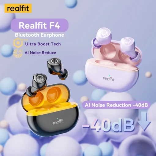 Realfit F4 Mini ANC Bluetooth Earphones 40dB...