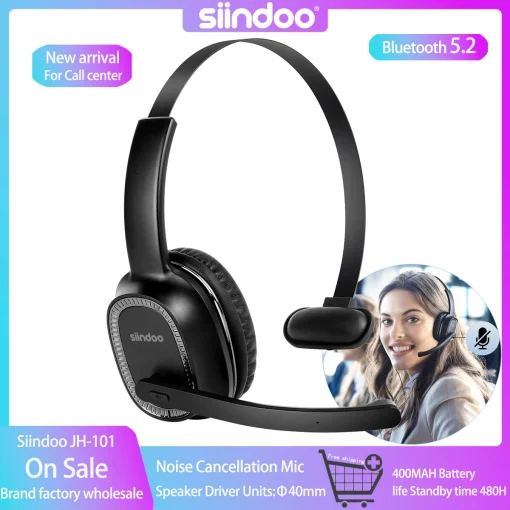 Siindoo JH-101 Wireless Call Center Headset with...