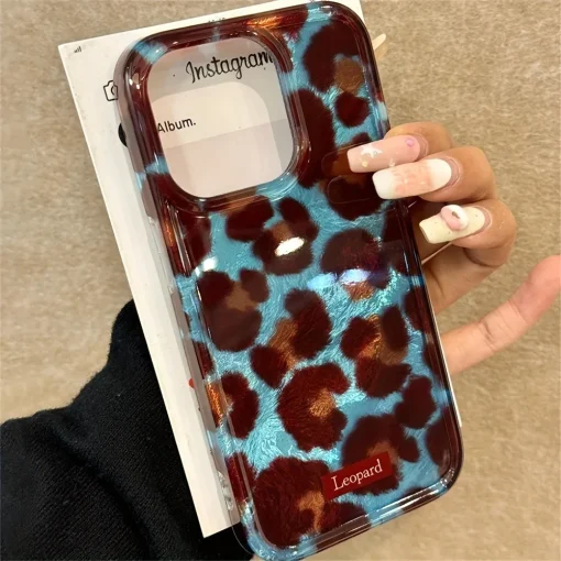 Simple Fashion Smudge Leopard Print Soft Phone...